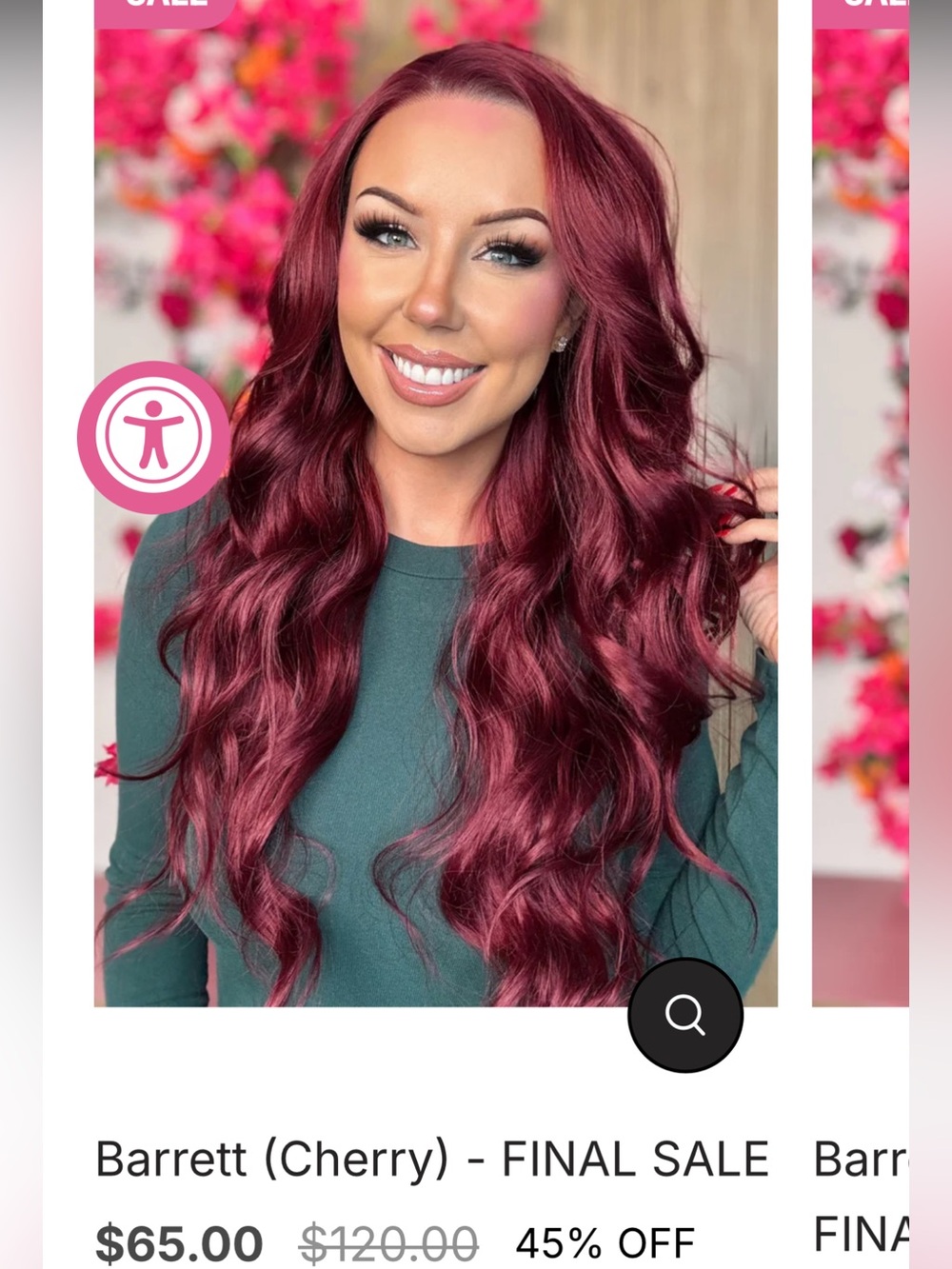 Long voluminous curls Barrett Cherry CSC